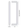 Porte serviette  Ø 14x300 mm, inox brossé 316
