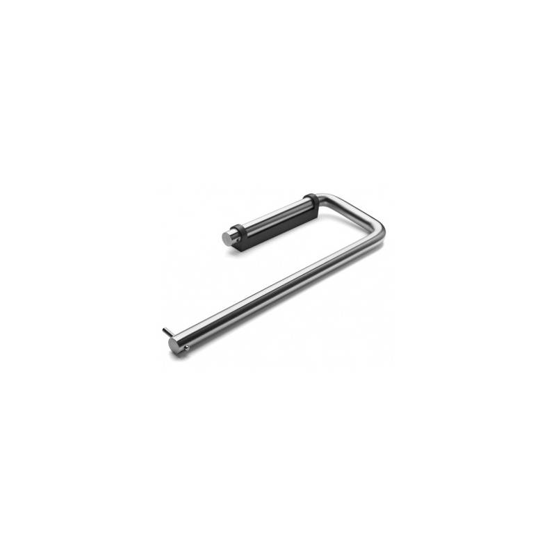Dérouleur double papier WC Ø 14x275x94 mm, support noir, inox brossé 316