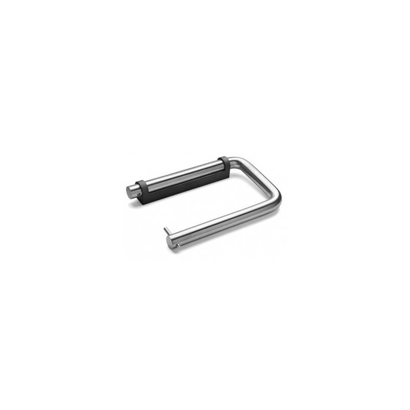 Dérouleur papier WC Ø 14x145x94 mm, support noir, inox brossé 316