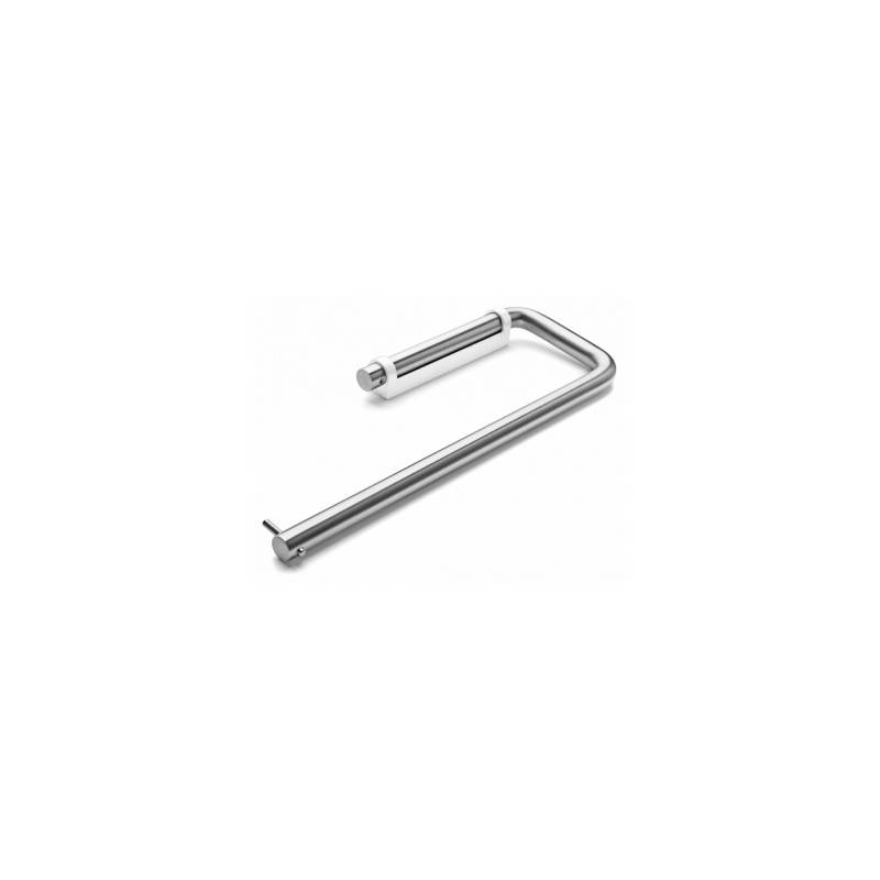 Dérouleur double papier WC Ø 14x275x94 mm, support blanc, inox brossé 316
