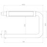 Dérouleur papier WC Ø 14x145x94 mm, support noir, inox brossé 316
