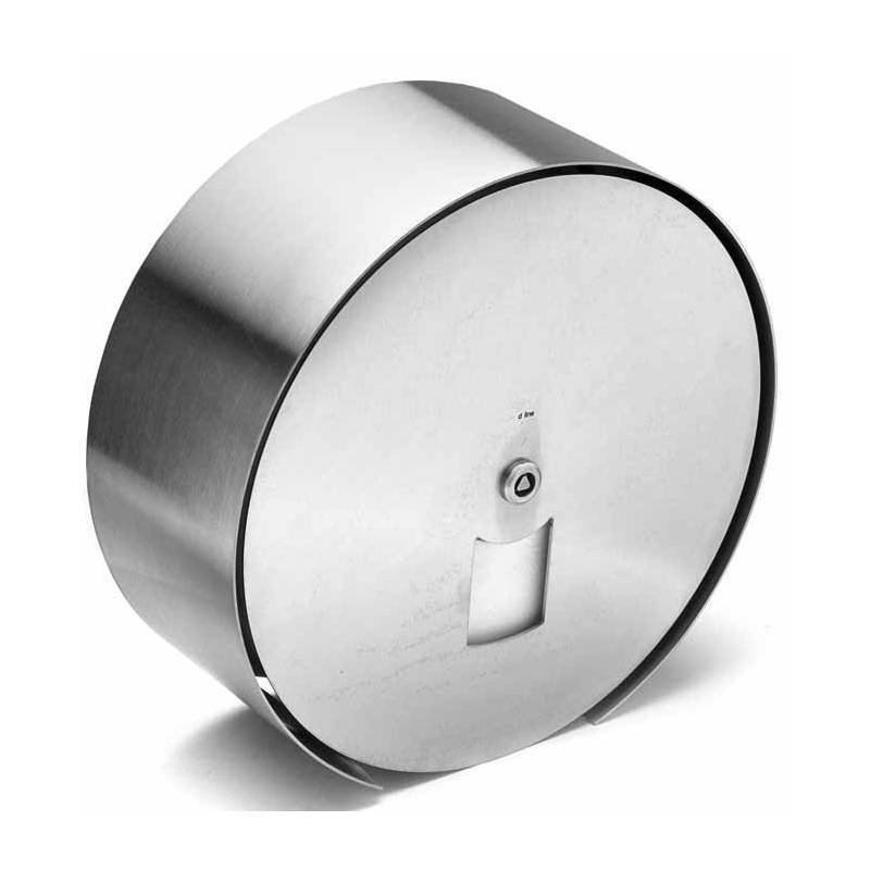 Dérouleur bobine papier WC Ø 212 mm, façade inox, inox brossé 316