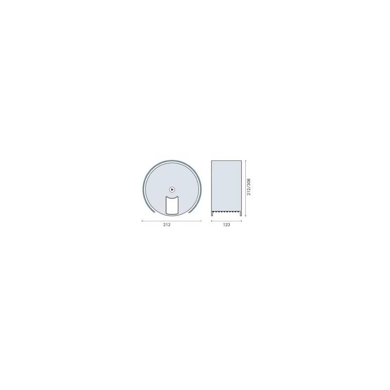 Dérouleur bobine papier WC Ø 212 mm, façade inox, inox brossé 316