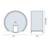 Dérouleur bobine papier WC Ø 212 mm, façade inox, inox brossé 316