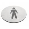 Pictogramme à coller Ø 76 mm, Homme, inox brossé 316