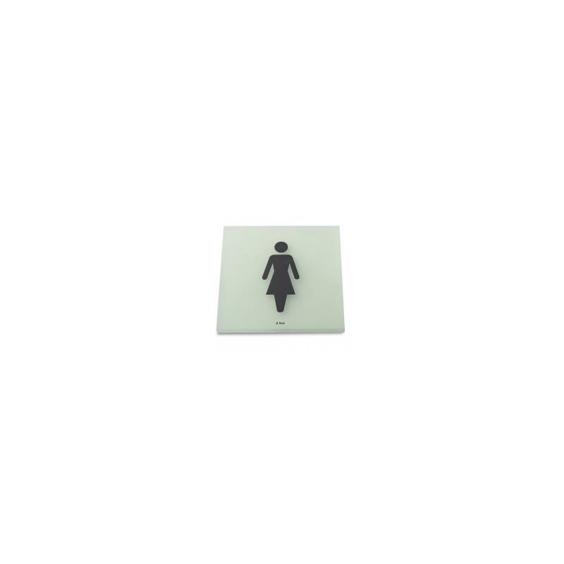 Pictogramme carré à coller 86x86 mm, Femme, acrylique