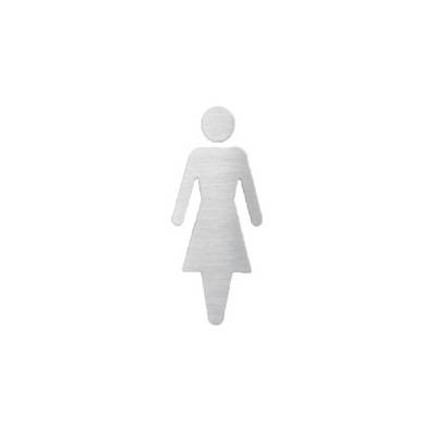 Pictogramme découpé à coller, Femme, inox brossé 316