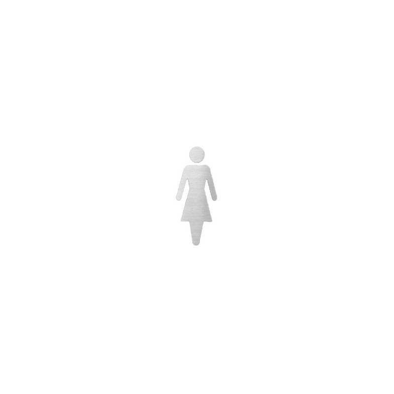Pictogramme découpé à coller, Femme, inox brossé 316