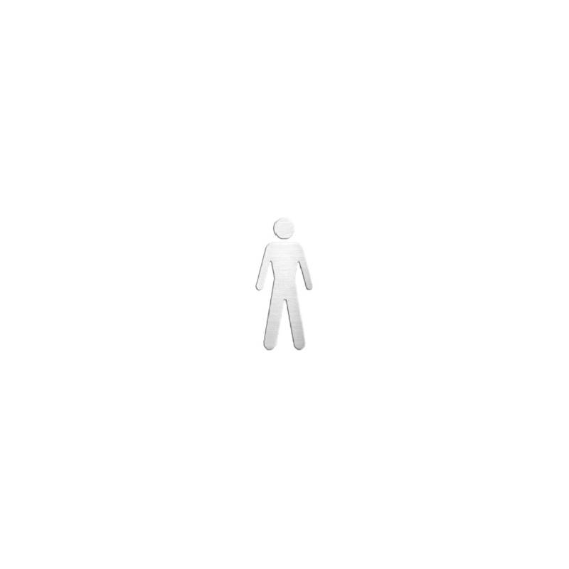 Pictogramme découpé à coller, homme, inox brossé 316