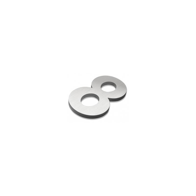Pictogramme découpé à visser, chiffre 8, inox brossé 316