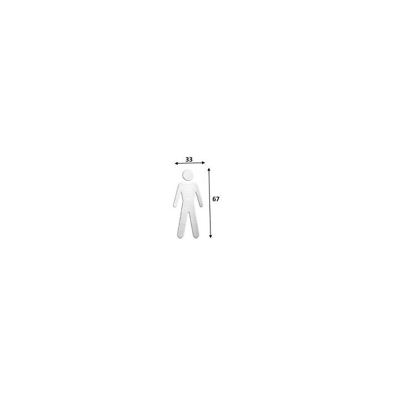 Pictogramme découpé à coller, homme, inox brossé 316