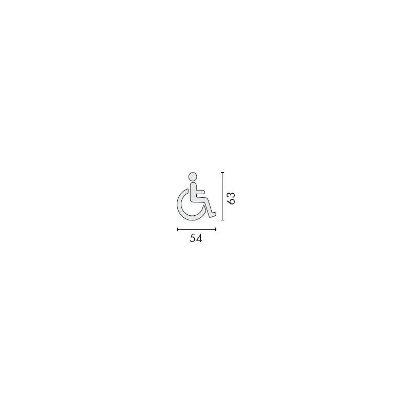Pictogramme découpé à coller, PMR, inox brossé 316