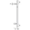 Bâton de maréchal Ø 20 mm, filetée, hauteur 0 à 300 mm, inox brossé 316