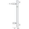 Bâton de maréchal Ø 32 mm, à douille, hauteur 501 à 700 mm, inox brossé 316