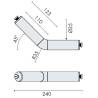 Tube coudé à 45°, inox brossé 316