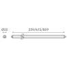 Tube pour barre de maintien, lg 259 mm, inox brossé 316