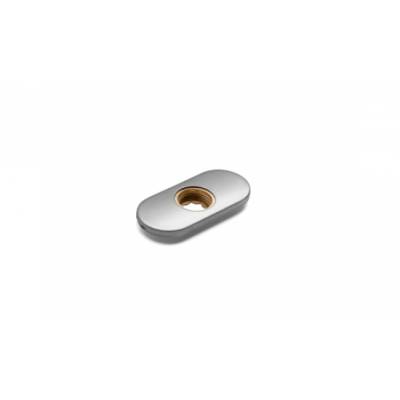 Paire de rosaces ovales, bec de cane 19 mm, entraxe 50 mm, inox brossé 316