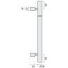 Bâton de maréchal Ø 38 mm, filetée, hauteur 2101 à 2200 mm, inox brossé 316