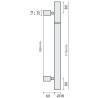 Bâton de maréchal Ø 38 mm, à douille, hauteur 1101 à 1300 mm, inox brossé 316