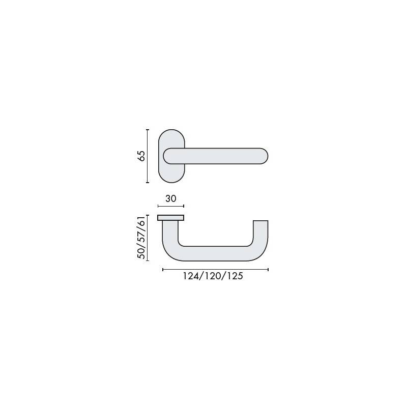 Unité de béquille U 14 mm, inox brossé 316