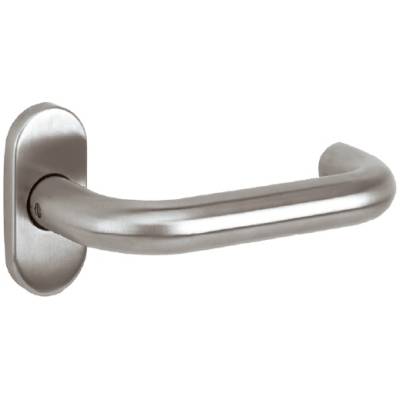 Paire de béquilles U 14 mm sur rosace ovale, inox brossé 316