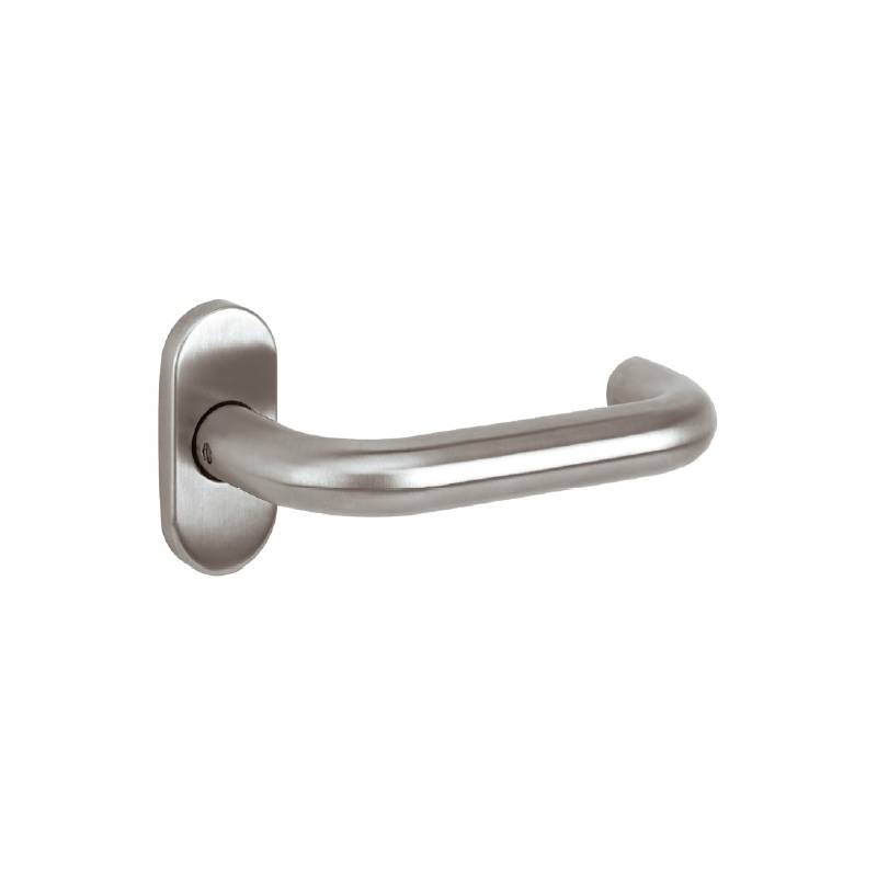 Paire de béquilles U 14 mm sur rosace ovale, inox brossé 316