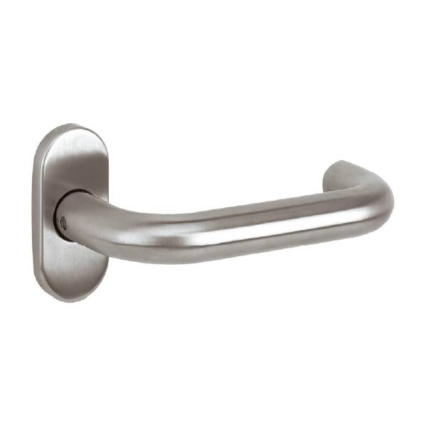 Paire de béquilles U 16 mm sur rosace ovale, inox brossé 316