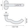 Paire de béquilles M 16 mm sur rosace ovale, inox brossé 316