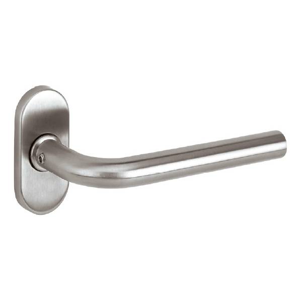 Paire de béquilles L 19 mm sur rosace ovale, inox brossé 316