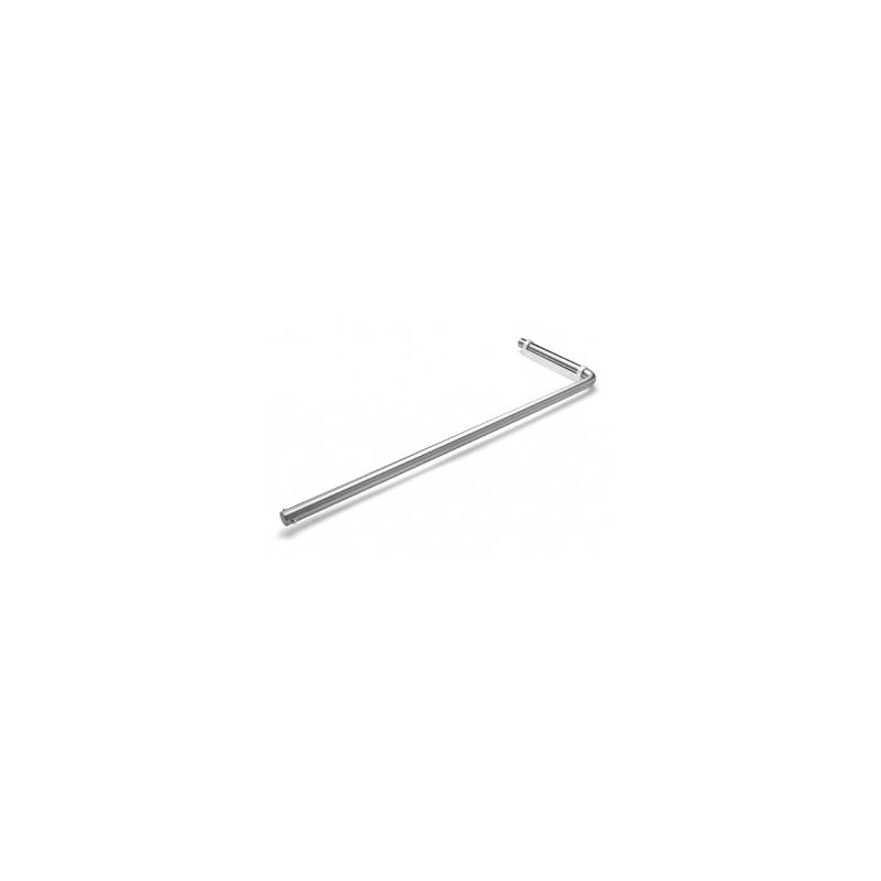 Porte serviette rabattable Ø 14x465/471 mm, support blanc, inox brossé 316