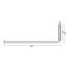 Porte serviette rabattable Ø 14x465/471 mm, support blanc, inox brossé 316