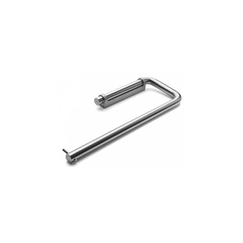 Dérouleur double papier WC Ø 14x275x94 mm, support inox billé, inox brossé 316