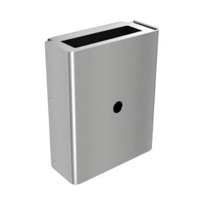 Poubelle murale basculante taille S 10 litres,avec couvercle inox brossé 316