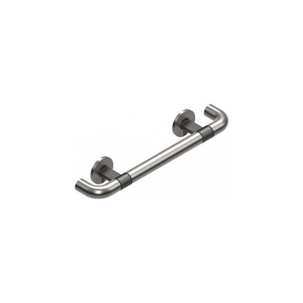 Barre de maintien PMR avec embouts coudés à 90°, lg 259 mm, inox brossé 316