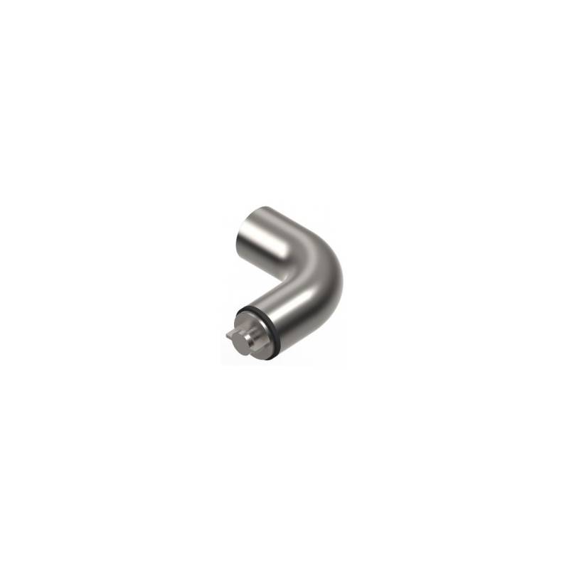 Embout coudé à 90°, inox brossé 316