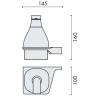 Distributeur de savon liquide mural, gauche, 500 ml, chromé/verre, ALIZE
