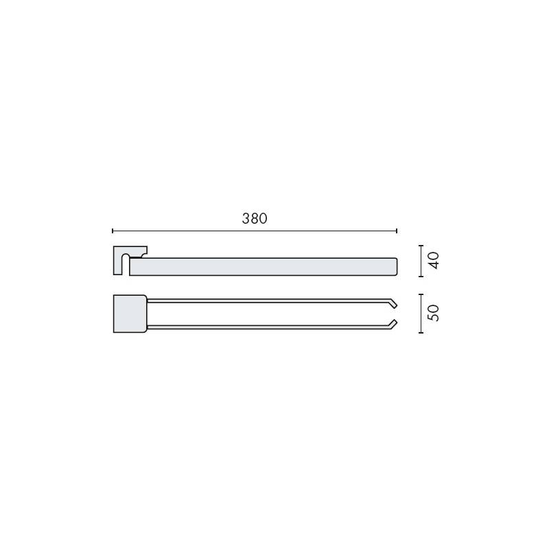Porte-serviette double orientable 380 mm, chromé, ALIZE