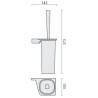 Ensemble balai/brosse WC mural, droit, chromé/verre, ALIZE