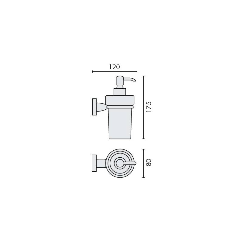 Distributeur de savon liquide mural, 250 ml, chromé/verre, BASIC