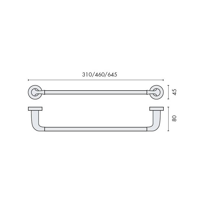 Porte-serviette 310 mm, chromé, BASIC
