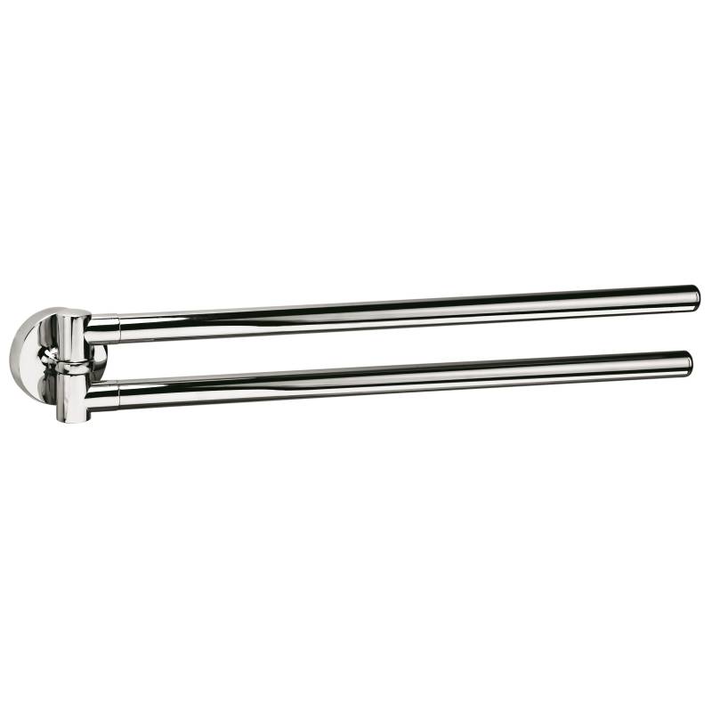 Porte-serviette double orientable 345 mm, chromé, BASIC