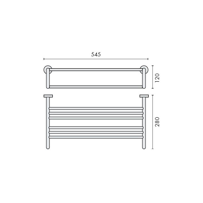 Rack porte-serviette 545 mm, chromé, BASIC