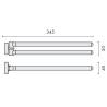 Porte-serviette double orientable 345 mm, chromé, BASIC