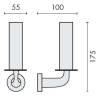 Porte-rouleau papier WC de réserve, chromé, BASIC