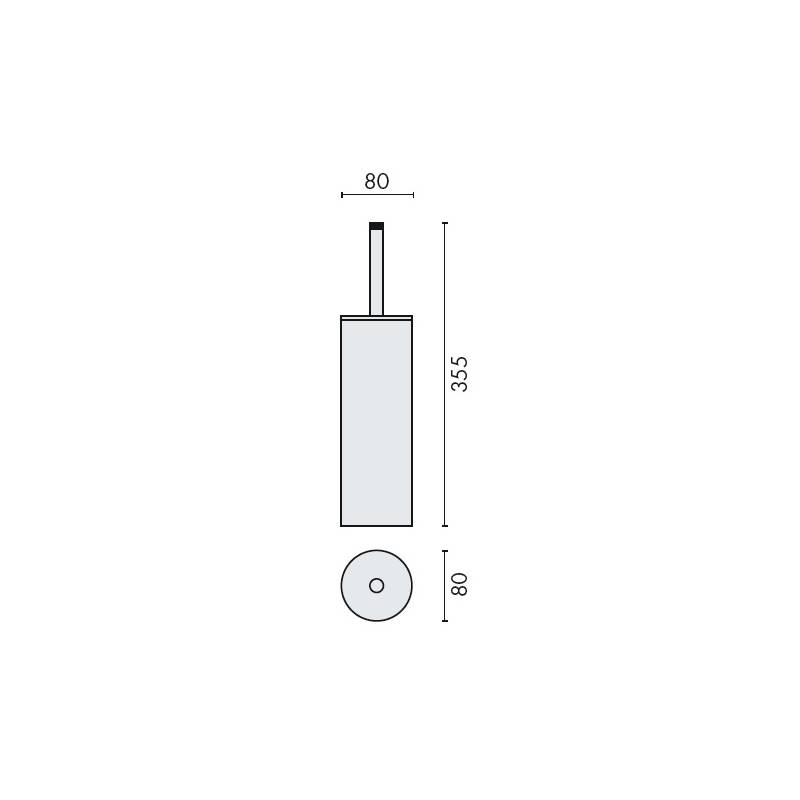 Ensemble balai/brosse WC à poser, chromé, BASIC