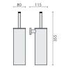 Ensemble balai/brosse WC mural, chromé, BASIC