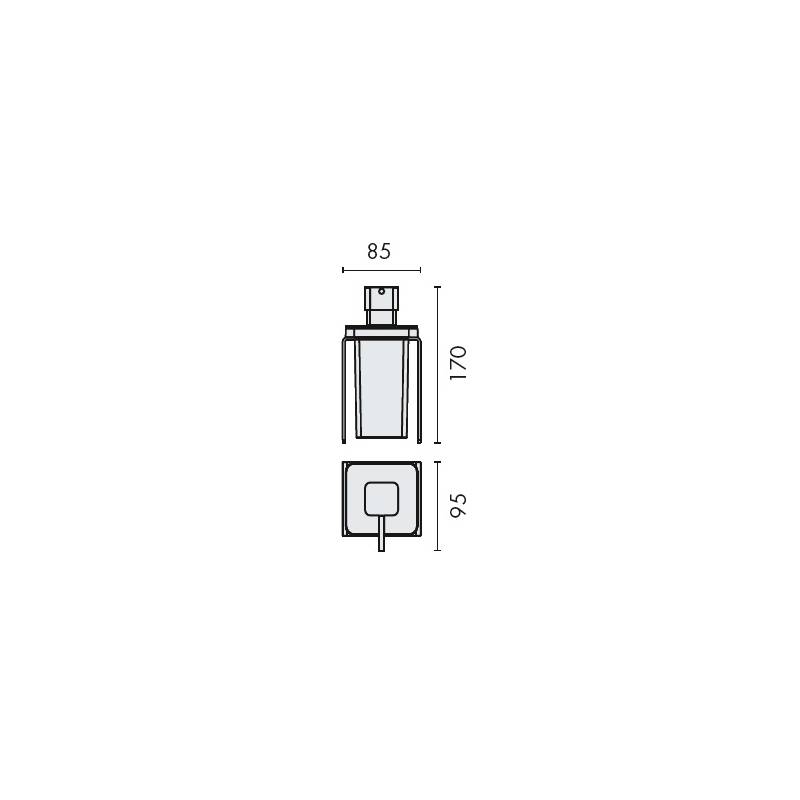 Distributeur de savon liquide à poser, 220 ml, chromé/verre, FOREVER