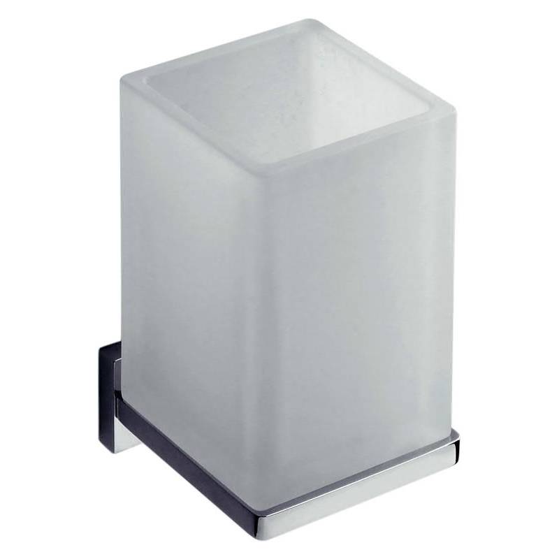 Porte-verre mural, chromé/verre, LOOK