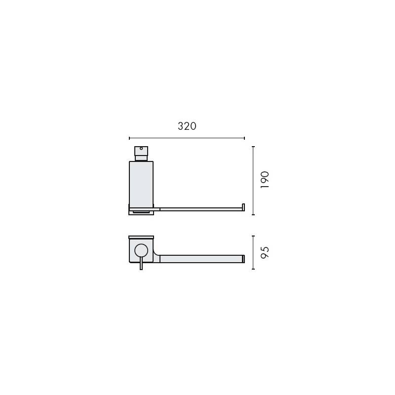 Distributeur de savon liquide (310 ml) et porte-serviette, chromé/verre, LOOK