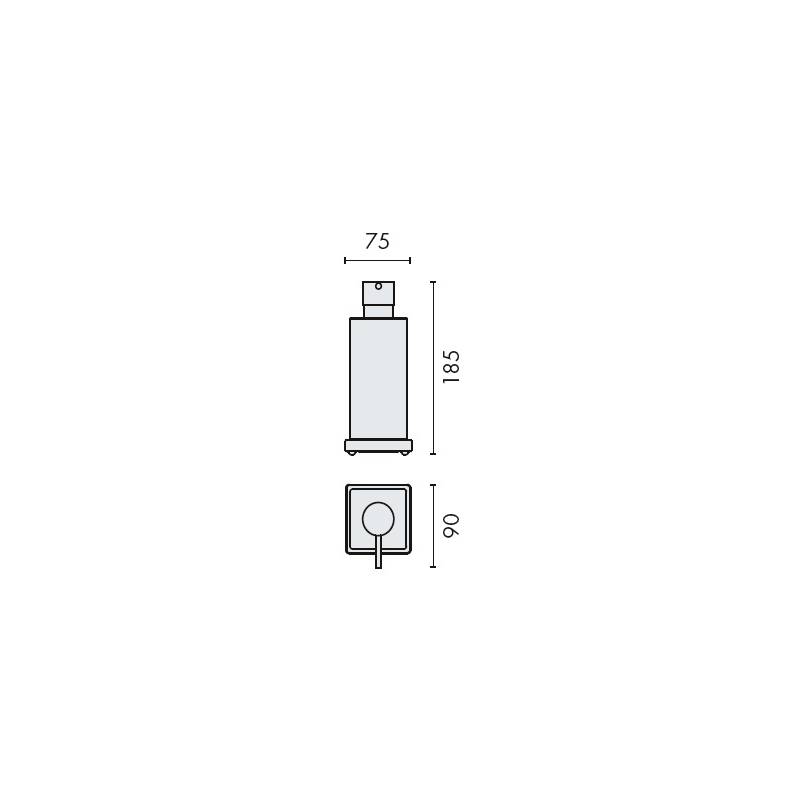 Distributeur de savon liquide à poser, 310 ml, chromé/verre, LOOK